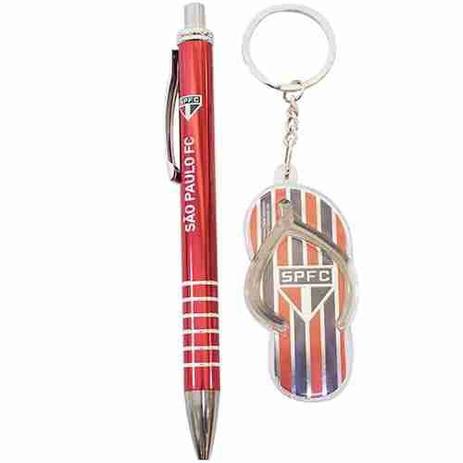 Jogo Caneta De Metal Com Chaveiro Em Forma De Chinelo - SPFC - Mileno Menor preço em Jogo Caneta De Metal Com Chaveiro Em Forma De Chinelo - SPFC - Mileno