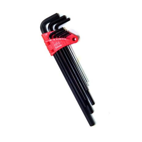 Jogo Chave Allen Extra Longa 1,5-10MM 9 Peças Profissional CRV Corneta Menor preço em Jogo Chave Allen Extra Longa 1,5-10MM 9 Peças Profissional CRV Corneta