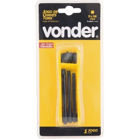 Jogo chave torx t9-t40 canivete plástico cromo vanádio com 8 peças vtx2 - Vonder Menor preço em Jogo chave torx t9-t40 canivete plástico cromo vanádio com 8 peças vtx2 - Vonder