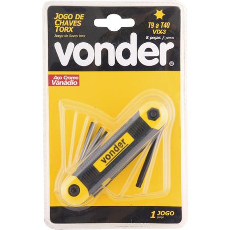 Jogo chave torx t9-t40 canivete plástico cromo vanádio com 8 peças vtx3 - Vonder Menor preço em Jogo chave torx t9-t40 canivete plástico cromo vanádio com 8 peças vtx3 - Vonder