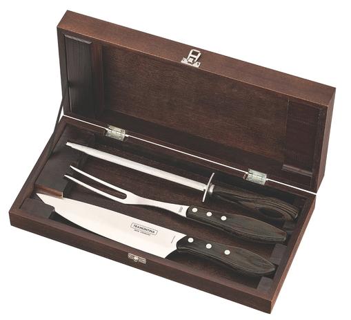 Jogo Churrasco Inox 4pc Polywo Tramontina 21198/964 - Tramontina cutelaria Menor preço em Jogo Churrasco Inox 4pc Polywo Tramontina 21198/964 - Tramontina cutelaria