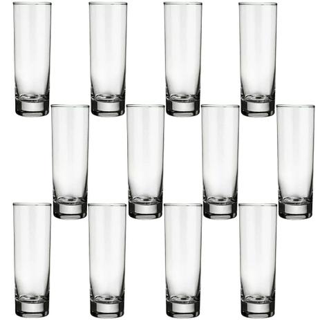 Jogo com 12 Copos de Vidro Nadir Long Drink Atol Tubo 220ml Menor preço em Jogo com 12 Copos de Vidro Nadir Long Drink Atol Tubo 220ml