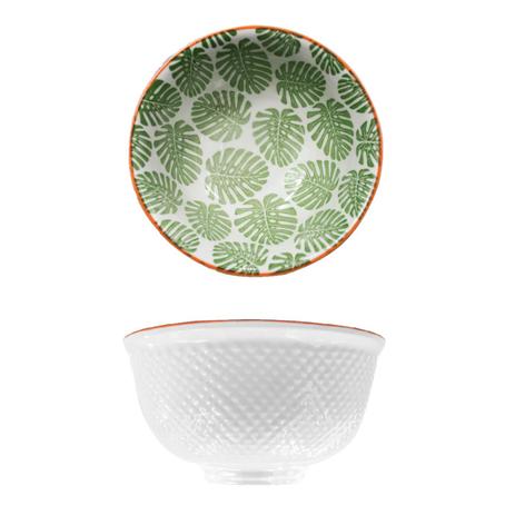 Jogo com 2 Bowls Tigelas Cumbucas Estampadas 300 ml Costela de Ado Verde 16D029A-3/B - Santa cecilia Menor preço em Jogo com 2 Bowls Tigelas Cumbucas Estampadas 300 ml Costela de Ado Verde 16D029A-3/B - Santa cecilia