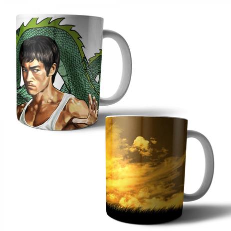 Jogo com 2 Canecas Porcelana Bruce Lee Li Xiaolong The Dragon 350ml (BD01) - Skin t18 Menor preço em Jogo com 2 Canecas Porcelana Bruce Lee Li Xiaolong The Dragon 350ml (BD01) - Skin t18
