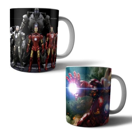 Jogo com 2 Canecas Porcelana Iron Man 350ml (BD01) - Skin t18 Menor preço em Jogo com 2 Canecas Porcelana Iron Man 350ml (BD01) - Skin t18