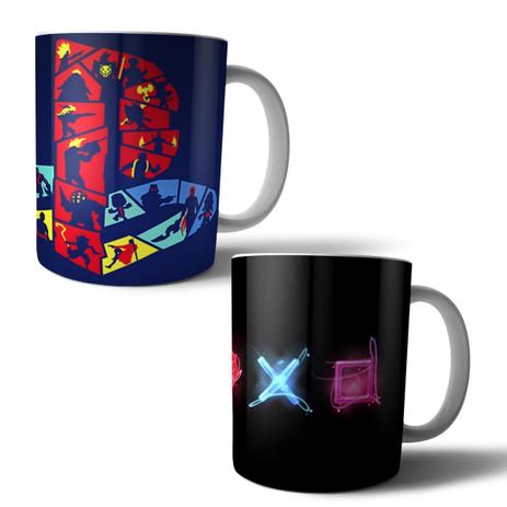 Jogo com 2 Canecas Porcelana Playstation 350ml (BD02) - Skin t18 Menor preço em Jogo com 2 Canecas Porcelana Playstation 350ml (BD02) - Skin t18