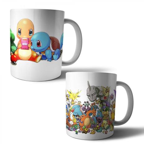 Jogo com 2 Canecas Porcelana Pokémon Squirtle Charmander Bulbasaur 350ml (BD02) - Skin t18 Menor preço em Jogo com 2 Canecas Porcelana Pokémon Squirtle Charmander Bulbasaur 350ml (BD02) - Skin t18