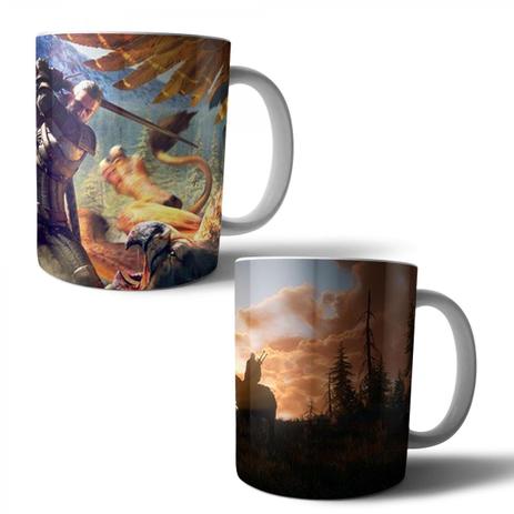 Jogo com 2 Canecas Porcelana The Witcher 3: Wild Hunt Geralt 350ml (BD01) - Skin t18 Menor preço em Jogo com 2 Canecas Porcelana The Witcher 3: Wild Hunt Geralt 350ml (BD01) - Skin t18