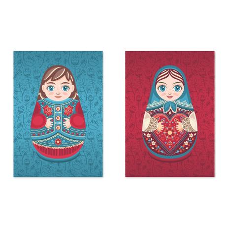 JOGO COM 2 QUADROS MATRYOSHKA - TAMANHO A4 - Placa Decorativa - MDF - Pôster no quadro Menor preço em JOGO COM 2 QUADROS MATRYOSHKA - TAMANHO A4 - Placa Decorativa - MDF - Pôster no quadro