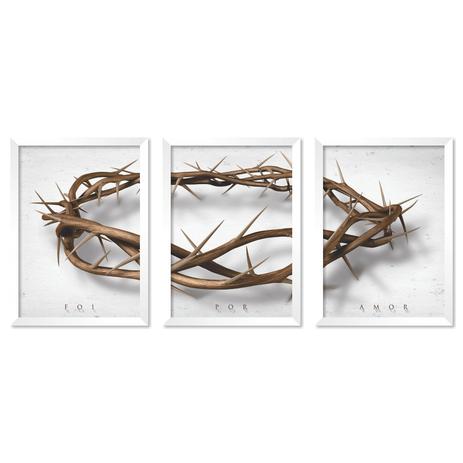 JOGO COM 3 QUADROS FOI POR AMOR - TAMANHO A2 - Moldura Branca Sem Acrílico - Pôster no quadro Menor preço em JOGO COM 3 QUADROS FOI POR AMOR - TAMANHO A2 - Moldura Branca Sem Acrílico - Pôster no quadro