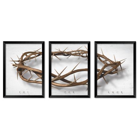 JOGO COM 3 QUADROS FOI POR AMOR - TAMANHO A4 - Moldura Preta Com Acrílico - Pôster no quadro Menor preço em JOGO COM 3 QUADROS FOI POR AMOR - TAMANHO A4 - Moldura Preta Com Acrílico - Pôster no quadro