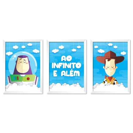 JOGO COM 3 QUADROS TOY STORY - TAMANHO A4 - Moldura Branca Sem Acrílico - Pôster no quadro é ruim? JOGO COM 3 QUADROS TOY STORY - TAMANHO A4 - Moldura Branca Sem Acrílico - Pôster no quadro é boa?