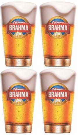 Jogo com 4 Copos Brahma Chopp 350ml - Embalagem Individual - Ambev Menor preço em Jogo com 4 Copos Brahma Chopp 350ml - Embalagem Individual - Ambev