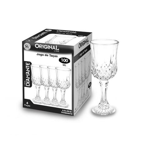 Jogo Com 4 Taças Para Licor 100ml Diamante Dose Diamond Luxo Restaurante Bar Drinks Chopperia Aperitivo - Original Line Menor preço em Jogo Com 4 Taças Para Licor 100ml Diamante Dose Diamond Luxo Restaurante Bar Drinks Chopperia Aperitivo - Original Line