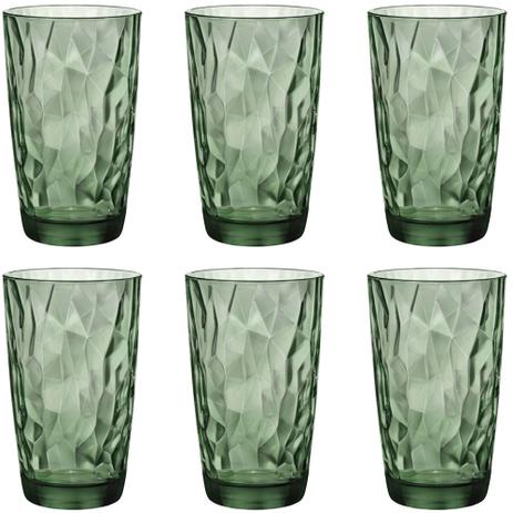 Jogo com 6 Copos Diamond Cooler 470ml - Verde - Bormioli Menor preço em Jogo com 6 Copos Diamond Cooler 470ml - Verde - Bormioli