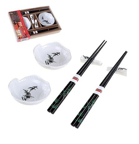 Jogo com 6 peças para servir comida japonesa decorada - Western Menor preço em Jogo com 6 peças para servir comida japonesa decorada - Western