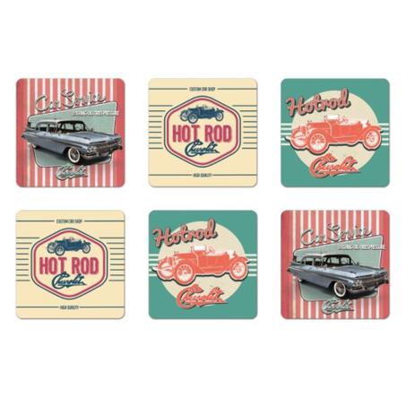 Jogo com 6 porta copos GM Hotroads Jalopy and Fish Tail - Urban Menor preço em Jogo com 6 porta copos GM Hotroads Jalopy and Fish Tail - Urban