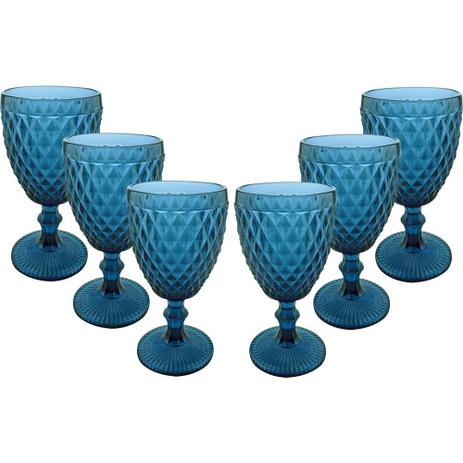 Jogo com 6 Taças Mimo Style Bico de Abacaxi Azul 250ml Menor preço em Jogo com 6 Taças Mimo Style Bico de Abacaxi Azul 250ml
