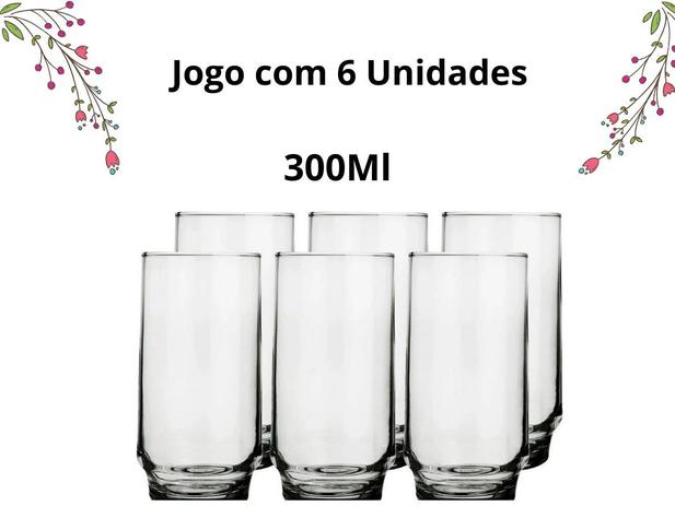 Jogo Copos Vidro Suco Agua Lights America Conjunto Com 6 Copos 300 ML Combo - Nadir Menor preço em Jogo Copos Vidro Suco Agua Lights America Conjunto Com 6 Copos 300 ML Combo - Nadir