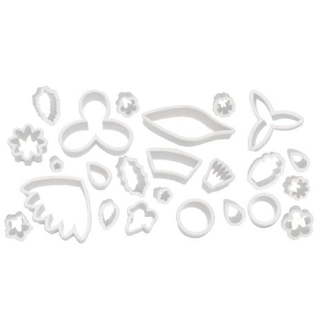 Jogo Cortadores Flores e Folhas Plástico c/24 - Mago Menor preço em Jogo Cortadores Flores e Folhas Plástico c/24 - Mago