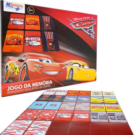 Jogo da Memória Educativo Carros 26 Cartas - Disney pixar Menor preço em Jogo da Memória Educativo Carros 26 Cartas - Disney pixar