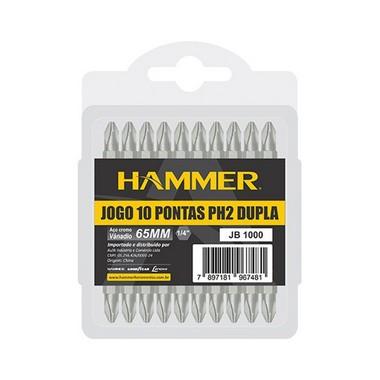 Jogo de 10 pontas phillips hammer dupla 65 mm aço cromo Menor preço em Jogo de 10 pontas phillips hammer dupla 65 mm aço cromo