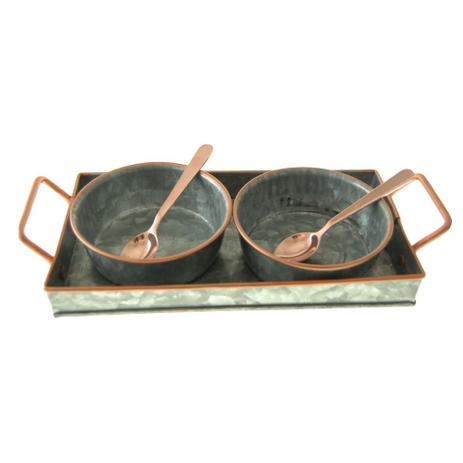 Jogo de 2 bowl pequenos em metal - Btc decor Menor preço em Jogo de 2 bowl pequenos em metal - Btc decor