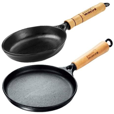 Jogo De 2 Frigideiras Tapioca + Fast Egg Ferro Panela Minei - Panela mineira Menor preço em Jogo De 2 Frigideiras Tapioca + Fast Egg Ferro Panela Minei - Panela mineira