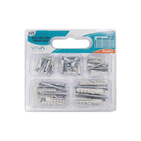 Jogo de 21 parafusos 4,8x40mm brocas e buchas 7mm Bemfixa Menor preço em Jogo de 21 parafusos 4,8x40mm brocas e buchas 7mm Bemfixa