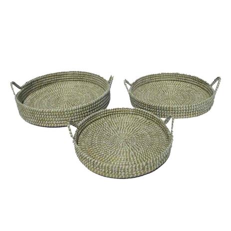 Jogo de 3 cestas redondas Terra em fibra natural com alça 45,40,35cm - 23377 - L hermitage Menor preço em Jogo de 3 cestas redondas Terra em fibra natural com alça 45,40,35cm - 23377 - L hermitage