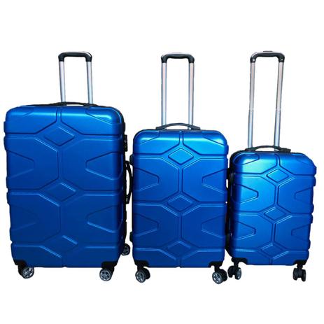 Jogo De 3 Malas Viagem ABS Rígidas Tamanhos P M G Azul Com Cadeado E Rodas 360º - Iw Menor preço em Jogo De 3 Malas Viagem ABS Rígidas Tamanhos P M G Azul Com Cadeado E Rodas 360º - Iw