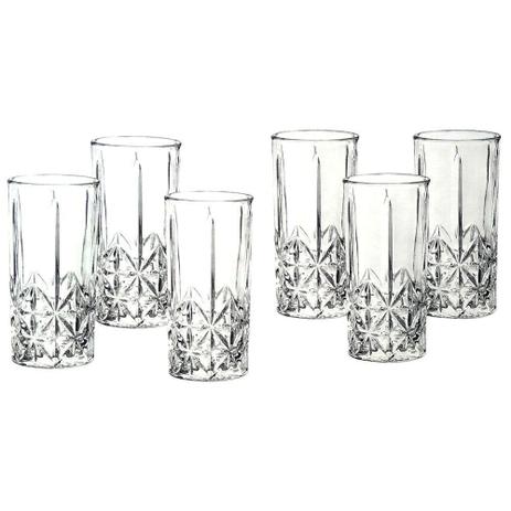 Jogo De 6 Copos Requinte em Vidro 370ml - Casambiente Menor preço em Jogo De 6 Copos Requinte em Vidro 370ml - Casambiente