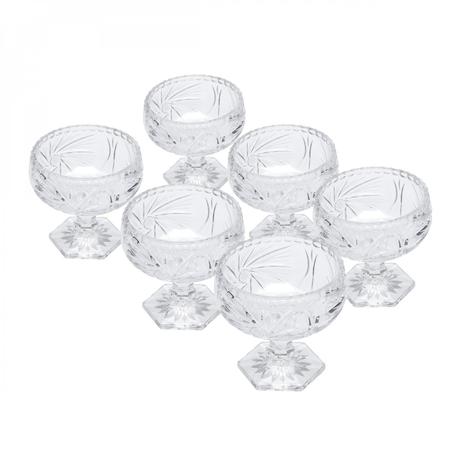 Jogo de 6 Tigelas com Pé Prima Luxo L3718 Lyor Transparente Menor preço em Jogo de 6 Tigelas com Pé Prima Luxo L3718 Lyor Transparente