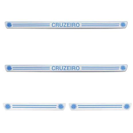 Jogo de Adesivos Soleira Resinado Time Cruzeiro 4 Peças Licenciado Fundo Prata Autocolante Universal - Emblemax Menor preço em Jogo de Adesivos Soleira Resinado Time Cruzeiro 4 Peças Licenciado Fundo Prata Autocolante Universal - Emblemax