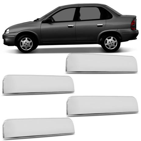 Jogo de Apliques Cromados Maçaneta Corsa Hatch e Sedan 94 a 02 Astra e Omega 93 a 98 Vectra 93 a 96 - Serauto Menor preço em Jogo de Apliques Cromados Maçaneta Corsa Hatch e Sedan 94 a 02 Astra e Omega 93 a 98 Vectra 93 a 96 - Serauto