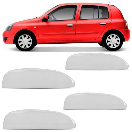 Menor preço em Jogo de Apliques Cromados Maçaneta Externa Clio 07 a 14 Scenic 07 a 11 4 Portas Encaixe Sob Medida - Serauto