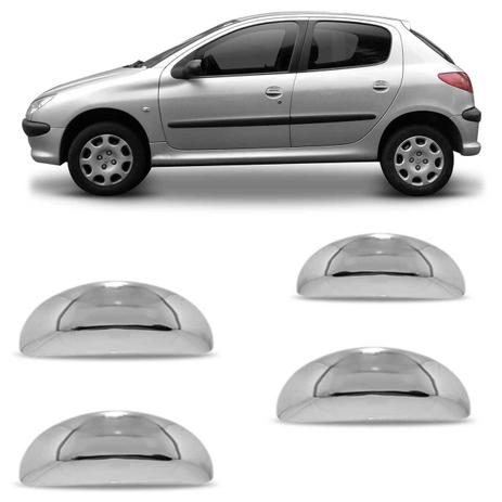 Jogo de Apliques Cromados Maçaneta Peugeot 206 2000 a 2010 207 2000 a 2014 Sem Furo - Shekparts Menor preço em Jogo de Apliques Cromados Maçaneta Peugeot 206 2000 a 2010 207 2000 a 2014 Sem Furo - Shekparts