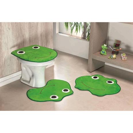 Jogo de Banheiro Em Formato De Sapo 3 Peças Verde Pistache - Guga tapetes Menor preço em Jogo de Banheiro Em Formato De Sapo 3 Peças Verde Pistache - Guga tapetes