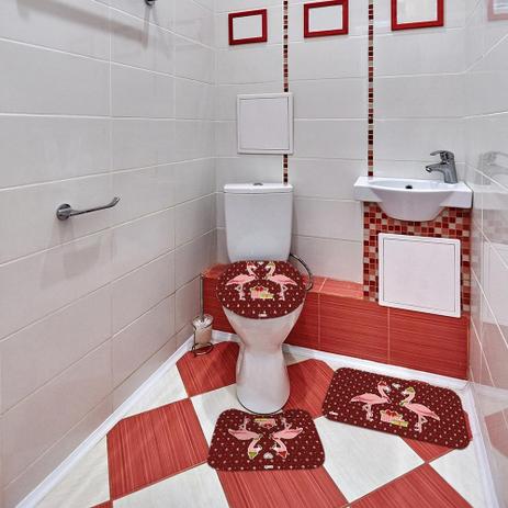 Jogo de Banheiro Natal Flamingo Bordô - Mdecore é ruim? Jogo de Banheiro Natal Flamingo Bordô - Mdecore é boa?