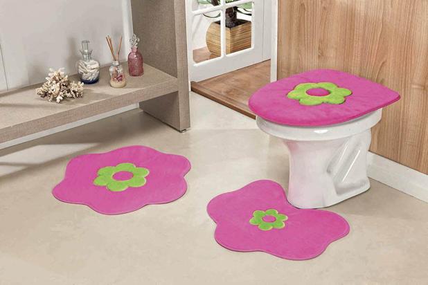 Jogo de Banheiro Premium Form.Stand. Margarida 3Pçs Pink - Guga tapetes Menor preço em Jogo de Banheiro Premium Form.Stand. Margarida 3Pçs Pink - Guga tapetes