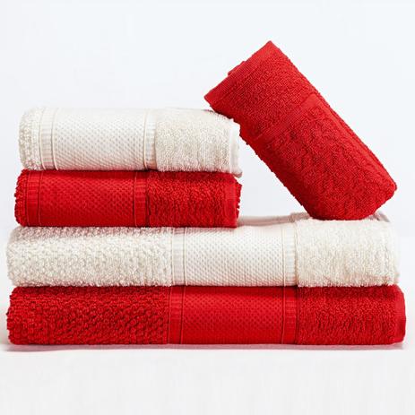 Jogo de Banho Dual Top Vermelho 380 g/m² 100 Algodão 05 Peças - Dourados enxovais é boa?
