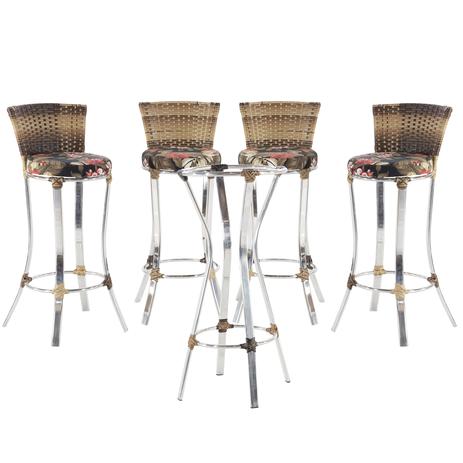 Jogo de Banquetas e Mesa Bistrô, área, varanda, edícula, bancada -  FLORAL - Vl Decor é boa?
