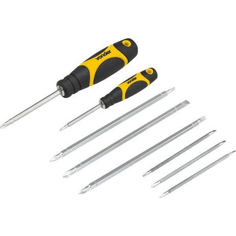 Jogo de bits/ponteiras longo, com 10 peças, encaixe sextavado de 1/4” e 5/32”, VONDER Menor preço em Jogo de bits/ponteiras longo, com 10 peças, encaixe sextavado de 1/4” e 5/32”, VONDER