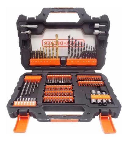 Jogo De Brocas e Bits Furar e Parafusar Com 50 Peças Black+Decker - A7232-XJ Menor preço em Jogo De Brocas e Bits Furar e Parafusar Com 50 Peças Black+Decker - A7232-XJ