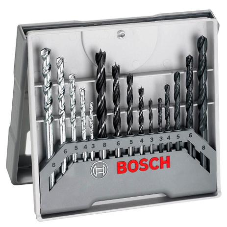 Jogo de Brocas para Madeira/Concreto/Pedra/Metal 3-8mm 15pçs - Bosch Menor preço em Jogo de Brocas para Madeira/Concreto/Pedra/Metal 3-8mm 15pçs - Bosch
