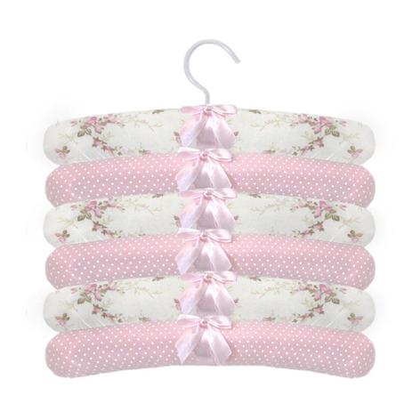 Jogo de Cabides 6pçs - Floral Rosa - Laura baby Menor preço em Jogo de Cabides 6pçs - Floral Rosa - Laura baby