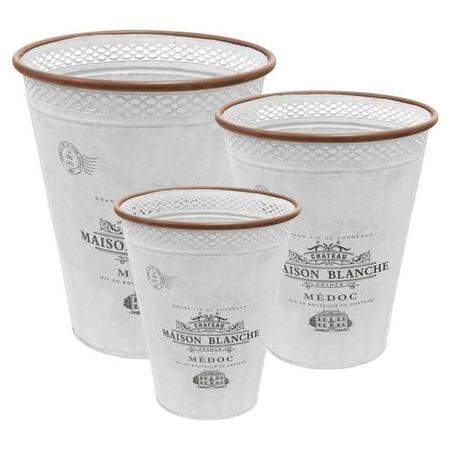 Jogo de Cachepot Maison Blanche IV - 3 Peças - Vya store Menor preço em Jogo de Cachepot Maison Blanche IV - 3 Peças - Vya store