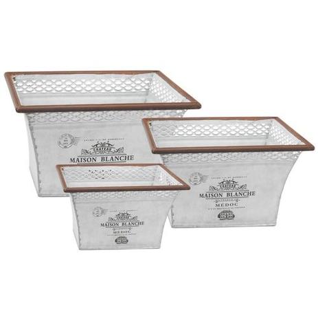 Jogo de Cachepot Maison Blanche IX - 3 Peças - Vya store Menor preço em Jogo de Cachepot Maison Blanche IX - 3 Peças - Vya store