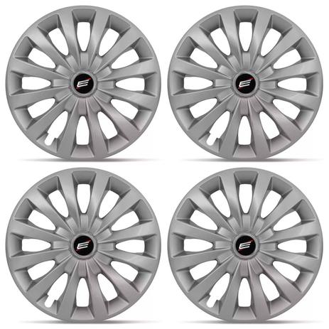 Jogo de Calota Esportiva Tuning Aro 13 Universal Elite Silver Prata 4 Peças - Elitte Menor preço em Jogo de Calota Esportiva Tuning Aro 13 Universal Elite Silver Prata 4 Peças - Elitte