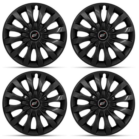 Jogo de Calota Esportiva Tuning Elite Aro 13 Universal Graphite Black Preto 4 Peças - Elitte Menor preço em Jogo de Calota Esportiva Tuning Elite Aro 13 Universal Graphite Black Preto 4 Peças - Elitte